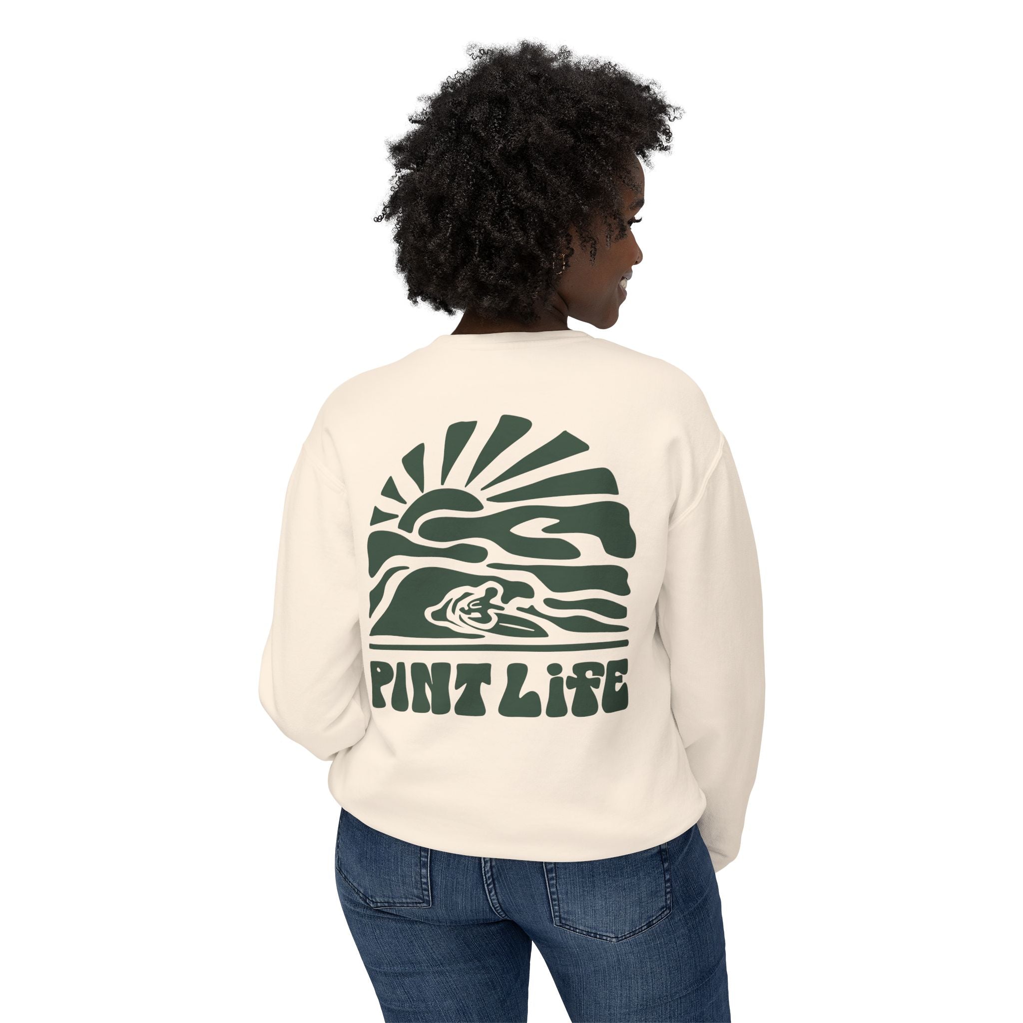 Pint Life Retro Surf Sun Crewneck Sweatshirt