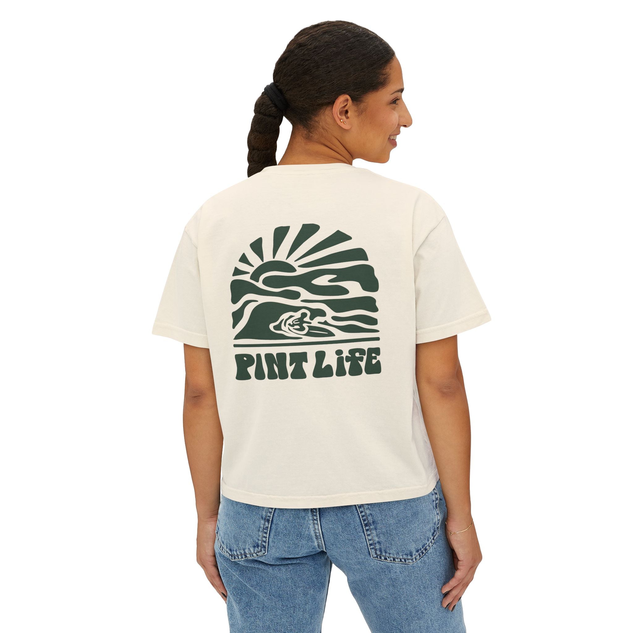 Retro Surf Sun - Women's Boxy Pint Life Tee