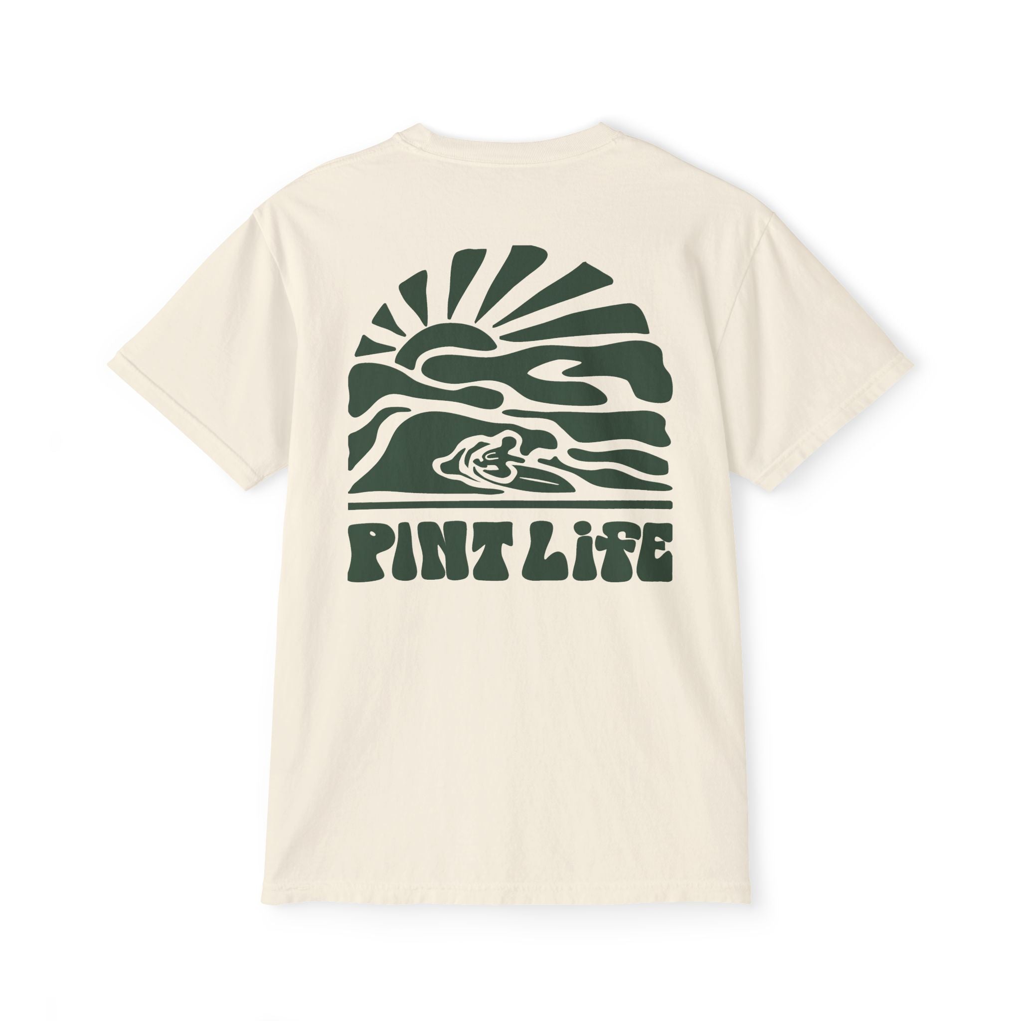 Retro Surf Sun — Pint Life Pocket T‑Shirt