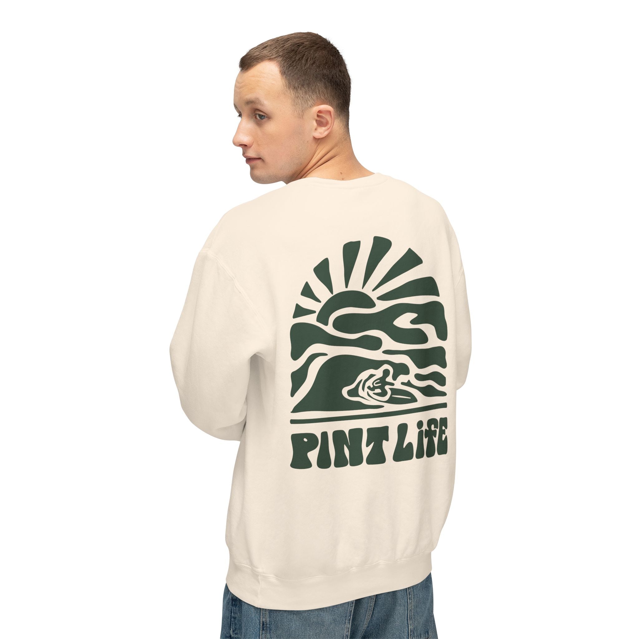Pint Life Retro Surf Sun Crewneck Sweatshirt