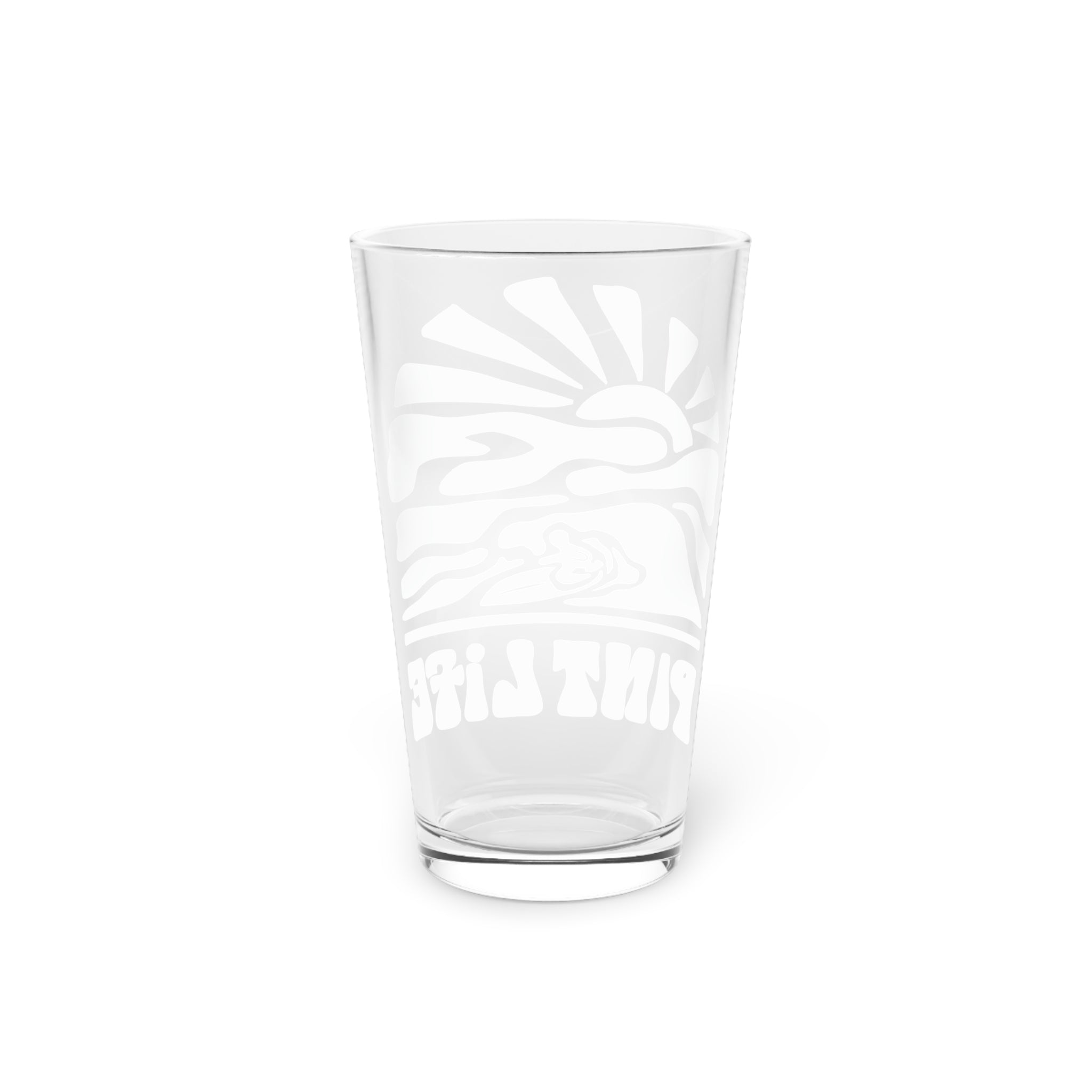 Pint Glass – 'Pint Life' Retro Surf Sun Beer Glass (16 oz)