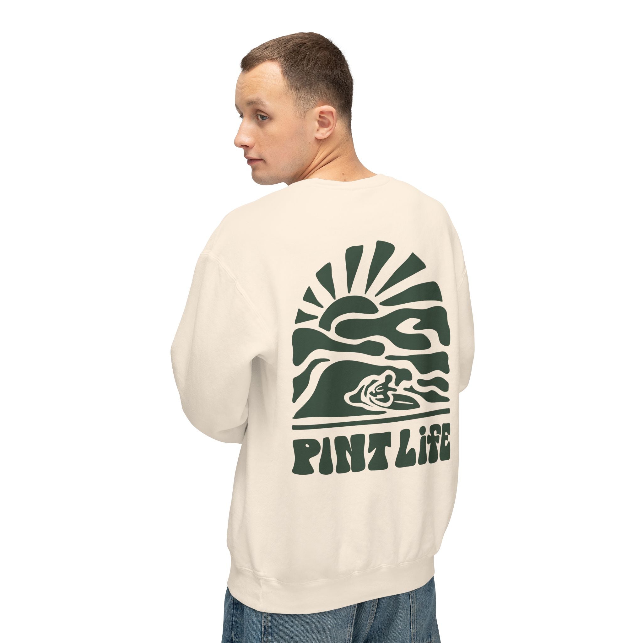 Pint Life Retro Surf Sun Crewneck Sweatshirt