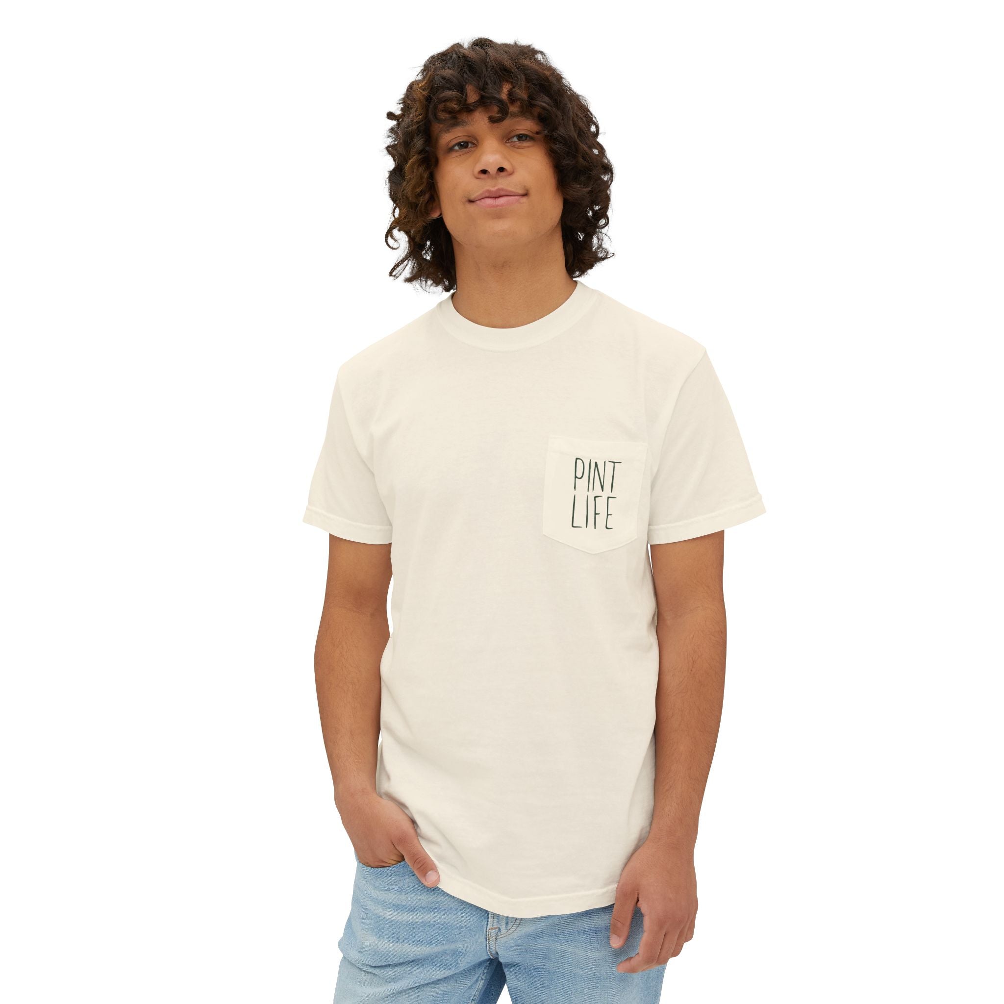 Retro Surf Sun — Pint Life Pocket T‑Shirt